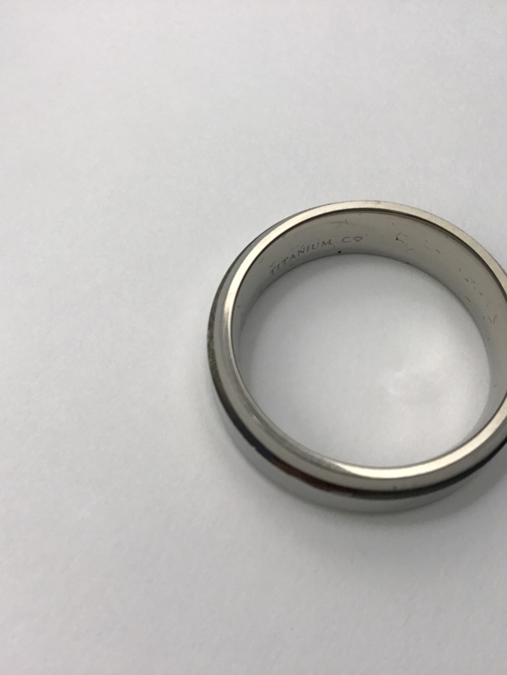 Titanium band mans ring